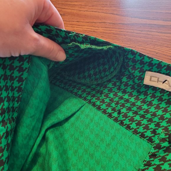 Vintage Green & Black Houndstooth Co-Ord Jacket & Skirt Set Women Medium Petite - Picture 7 of 16
